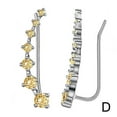 thumbnail image 5 of Long Bar Ear Cuff Climber CZ Stud Earrings Silver Rose Gold -2023, Q7Y8, 5 of 9