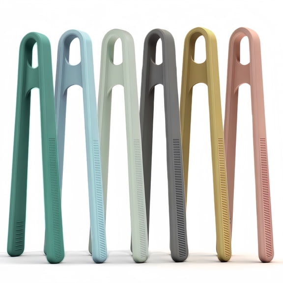 6 Pack 5.5 Inch Mini Silicone Tongs,Colorful Small Tongs for Kitchen, Silicone Grippers for Appetizers, Snacks & Fine Motor Skill Practice