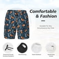 thumbnail image 3 of Daiia Playful Foxes Forest Blues Mens Swim Trunks Swim Shorts Quick Dry Swim Shorts with Mesh Lining Pockets-XX-Large, 3 of 9
