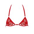 thumbnail image 1 of TiaoBug Men's Lace Unlined Mini Bra Tops Whisper Bralette Wire-Free Halter Neck Mini Bra Top Lingerie Red One Size, 1 of 5