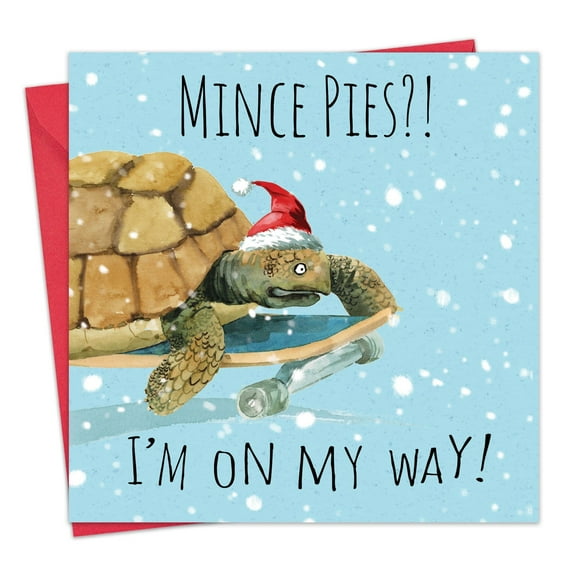 Twizler Funny Christmas Card - Tortoise - Happy Christmas Card - Xmas Card for Men or Women