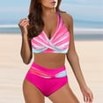 thumbnail image 2 of TAIAOJING Womens High Waisted Bikini Sets Color Block Tummy Control High Waisted Bikini Sexy Push Up Two Piece Swimsuits Vintage Swimsuit Retro Ruched Print Bikini Set, 2 of 6