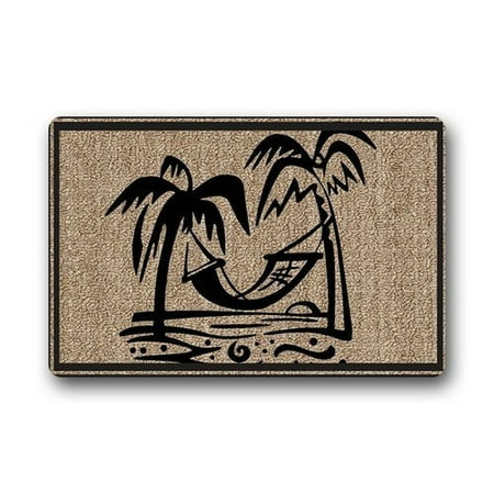 WinHome Palm Tree Hawaii Bseach Doormat Floor Mats Rugs Outdoors/Indoor Doormat Size 30x18 inches