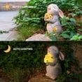 thumbnail image 5 of Clearance! Easter Solar Bunny Light, Garden Statues, Easter Bunny Decor Outdoor, Resin Figurine Holding Sunflower with LED Lights for Proch Patio Lawn Yard, Easter Birthday Gifts for Ki*ds Mom Women, 5 of 13
