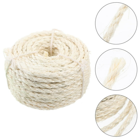 HEMOTON Beige Sisal Rope for Cat Tree Scratching Post Repair, Natural Material, 1 Roll