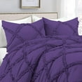 thumbnail image 4 of D.N.G. BEDDINGS 1 Piece Luxurious Diamond Ruffle Comforter Super Soft, All Season Pintuck 800 Thread Count, 100% Egyptian Cotton, Twin/Twin XL Size Purple Color, 4 of 9