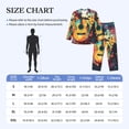 thumbnail image 4 of Fotbe World Map Guitar Illustration Pijama de Hombre con Estampado de Manga Larga, Conjunto de 2 Piezas, Ropa de Dormir Suave y Cómoda con Bolsillos-Large, 4 of 7