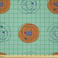 thumbnail image 2 of Ambesonne Atomic Fabric by the Yard Microfiber, Grunge Circles Sketch Lines, 2 Yards, Seafoam Burnt Orange, 2 of 2