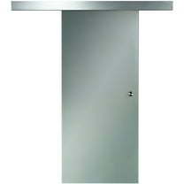 AWC Opaque Glass Barn Door Covers Opening Size 36"wide x 80"high Opaque Frosted Glass with Silver Aluminum Track