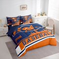 thumbnail image 3 of Castle Fairy Children Teens Sport Baseball Bedding Comforter Set 7 Pieces,Ball Gamer Full Bedding Set Lightweight,Grey Blue Fitted Sheet Flat Sheet,Microfiber Bedroom Decor,Reversible, 3 of 8