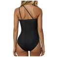 thumbnail image 3 of Wamejoo Two Piece Tankini Bathing Suit One Shoulder Swimsuit for Women Tummy Control Swimwear (Black, XL), 3 of 9