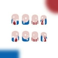 thumbnail image 3 of JROCHE 1Set Press on Nail Independence Day Artificial Glues on Nail Square False Nail, 3 of 8