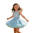 thumbnail image 3 of Byoo Toddler Girls' Star Print Tutu Dress Sleeveless Ruffled Tulle Graphic Party Dress Relaxed Fit Dressed for Kids, 3 of 7