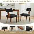 thumbnail image 2 of Hassch Black Linen Dining Chairs Set of 2, Accent Kitchen Side Chairs with Comfortable Padded Seat, Ergonomic Curved Back, Solid Wood Construction for Home & Office, 2 of 10