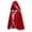 Red, variant on JOANKDMI Gothic Vampire Costume Hooded Cape Unisex Adult Elegant Velvet Cloak with Lace Trim and Ribbon Tie for Spooky Halloween Party Dress Up Outfit