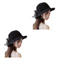 thumbnail image 2 of Guardurnaity Sombrero de paja con lazo, tejido ahuecado hecho a mano, cinta parasol para mujer, accesorios de verano Type1 NO1, 2 of 6