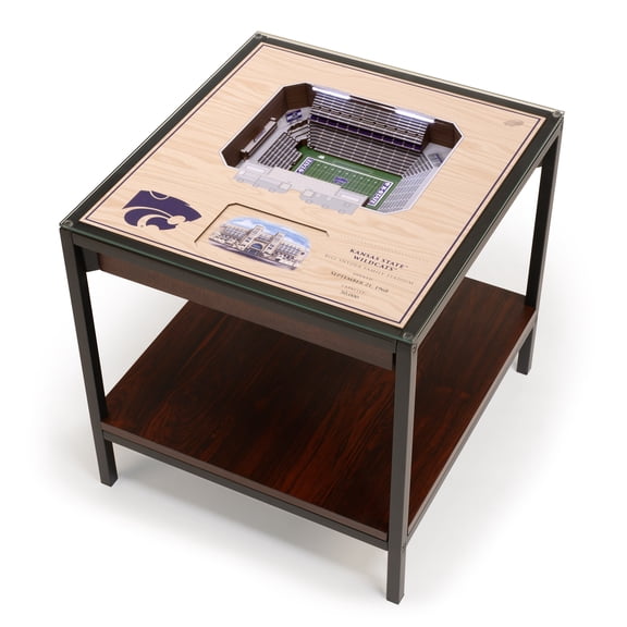 Kansas State Wildcats 25-Layer StadiumViews Lighted End Table