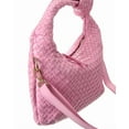 thumbnail image 3 of Isabella Rossetti Sylvie Hand-Woven Leather Shoulder Bag, Pink, 3 of 4