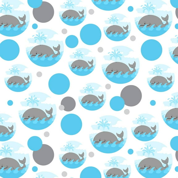 Cartoon Whale Ocean Premium Gift Wrap Wrapping Paper Roll Pattern