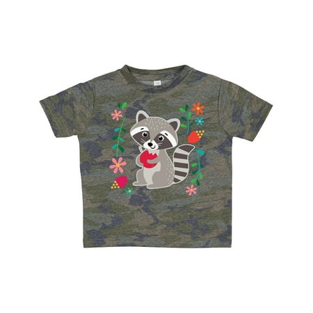 

Inktastic Woodland Raccoon Spring Flowers Gift Toddler Toddler Girl T-Shirt