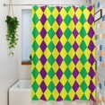 thumbnail image 6 of Purple Green Plaid Shower Curtain, Simple Purple Green Yellow Diamond Waterproof Shower Curtain Set with 12 Hooks Lightweight Bath Curtains Fabric Bathroom Decor 60x72 Inches, 6 of 9