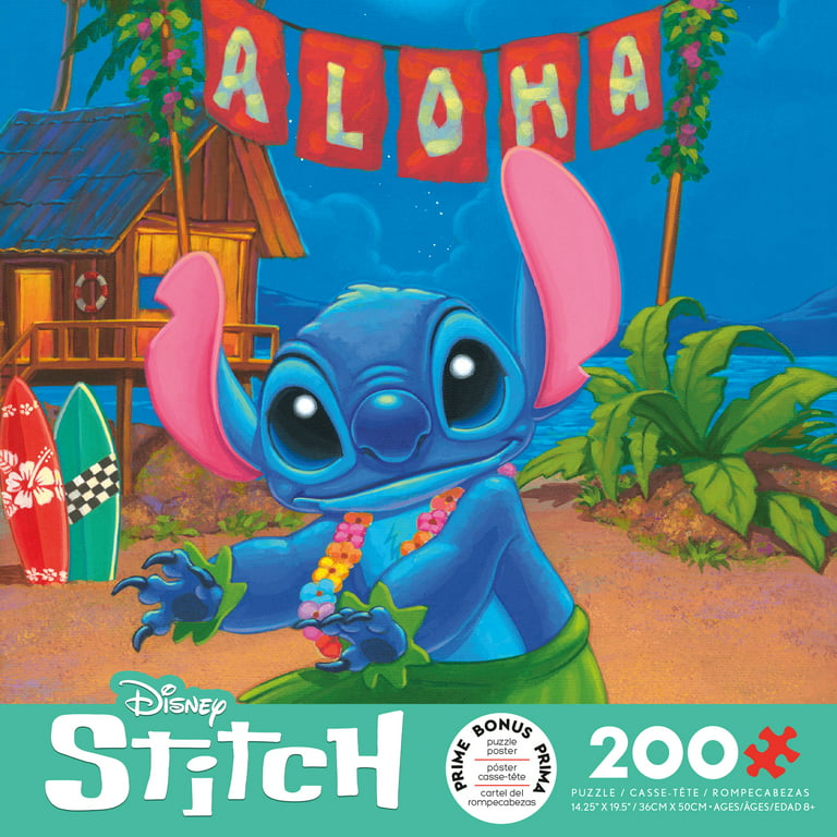Ceaco 200-Piece Disney Friends Hula Stitch Interlocking Jigsaw Puzzle
