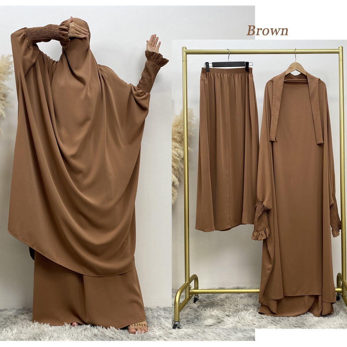 Muslim Prayer Clothes Women Turkey Khimar Abaya Set Islamic Clothing ...