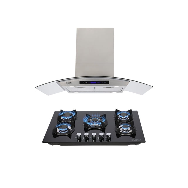 Campana Pared ODIPO Ventex Capella 90CMS CRISTAL CURVO TIPO ISLA NEGRO 76 CM 5 Q