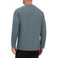 thumbnail image 3 of INSPIRE CHIC Men's Henley Shirt Long Sleeve Button Neck Textured Casual Top L Dark Gray, 3 of 6
