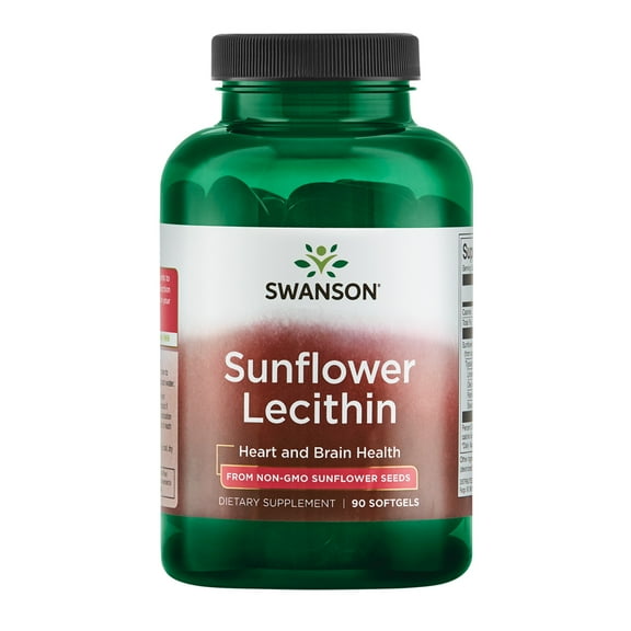 Swanson Sunflower Lecithin Non-gmo 1,200 mg 90 Softgels