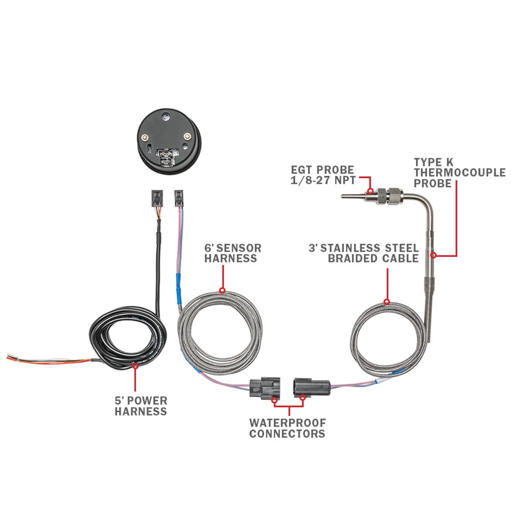 MaxTow 1500 F Pyrometer EGT Gauge by MaxTow