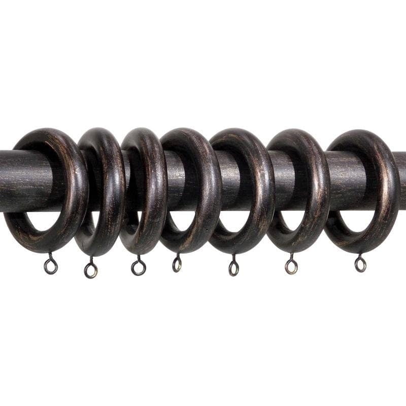 House Parts Inc Antique Bronze 1 3 8 Inch Wood Drapery Rings Set
