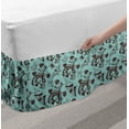 thumbnail image 2 of Floral Bed Skirt, Nature as Birds Butterflies and Bouquet of Roses as Silhouette Form, Elastic Bedskirt Dust Ruffle Wrap Around for Bedding Decor, 4 Sizes, Brown and Baby Blue, by Ambesonne, 2 of 2