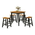 thumbnail image 2 of ACME Gaucho 5Pc Pack Counter Height Set in Oak & Black, 2 of 2
