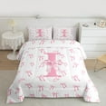 thumbnail image 2 of Castle Fairy Girls Monogrammed Letter 3-Piece Full Size Comforter Sets,Pink Bow Bedding Comforter Set,Dreamy Princess Lightweight Bedding Sets,Super Cozy Room Decor, 2 of 8