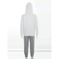 thumbnail image 3 of TiaoBug Kids Boys Girls 2Pcs Casual Sportsuits Activewear Long Sleeve Hoodies Sweatshirt with Jogger Pants Sweatsuit Set White&Gray 3-4, 3 of 7