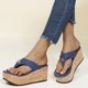 thumbnail image 1 of Sandalias de cuña impermeables con plataforma de color sólido de verano para mujer, zapatos de mujer Wmkox8yii ytu4077, 1 of 8