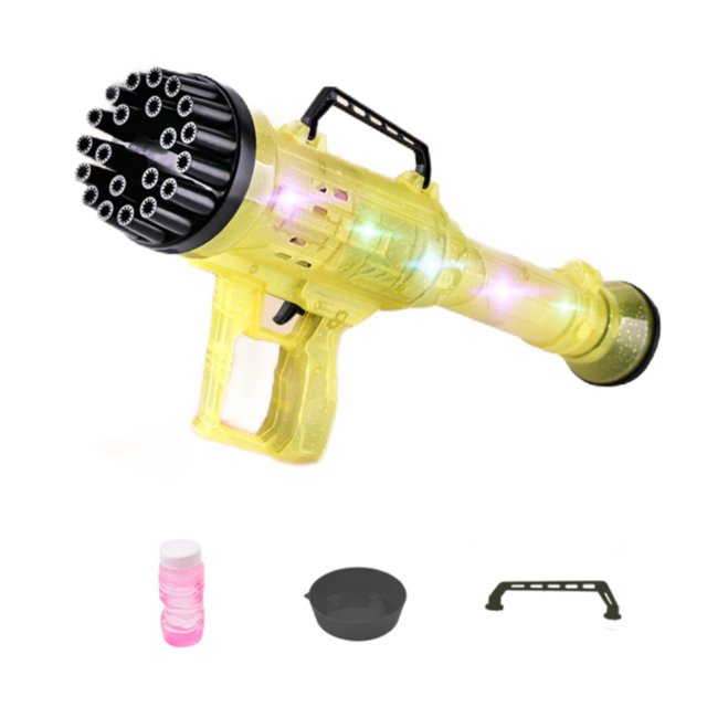 Máquina de burbujas eléctrica, pistola de burbujas con brazo de 21 orificios para niños, soplador automático de burbujas para niños, niñas y adultos, juguete al aire libre