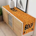 thumbnail image 4 of Orange BOO Halloween Table Runner - 120 Inch Long, Kitchen Dining Table Runner Dresser Scarves, Cute Ghost Spooky Star Moon Dots Farmhouse Decor for Coffee Tables Wedding Party Banquet, 4 of 8