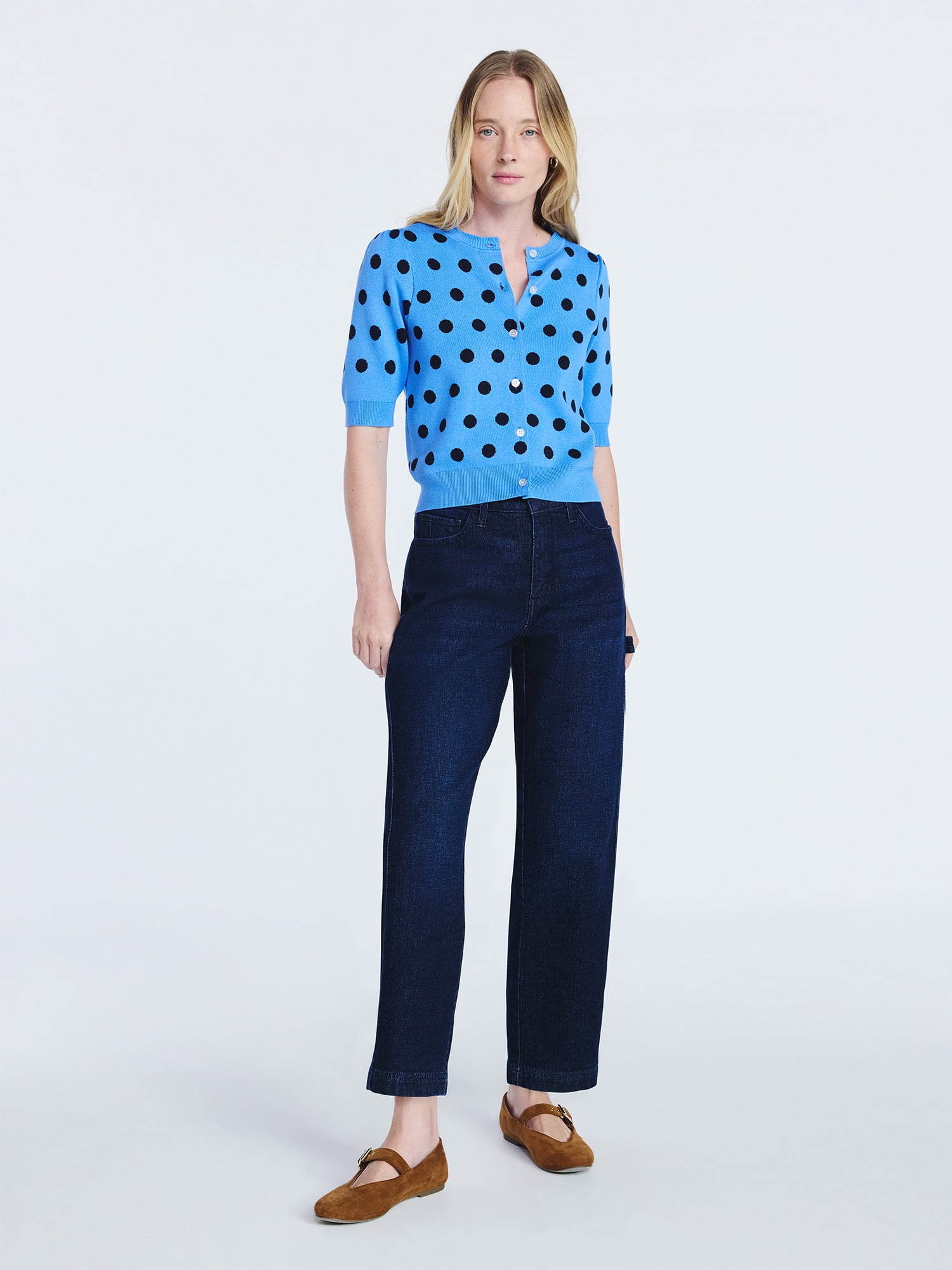 Free Assembly Women's Midrise Cropped Barrel Jeans, 27.5" Inseam, Sizes 0-20