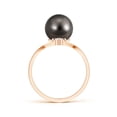 thumbnail image 2 of ANGARA Tahitian Cultured Pearl Chevron Ring with Diamond in 14K Rose Gold for Women | June Birthstone, Birthday, Anniversary, Jewelry Gift for Women | Pearl Ring, 2 of 7