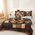 thumbnail image 4 of Homewish Western Cowboy Boots 7-Piece Twin Bedding,Rustic Bull Skull Bedding Comforter Set,Brown Navy,Light Gray Reversible, 4 of 8