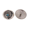 thumbnail image 3 of veasfak 30mm Fashion Metal Faux Turquoise Button Shaft Button Handmade -5PCS Blue, 3 of 7