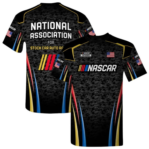 Men's Checkered Flag Sports Black NASCAR Uniform T-Shirt