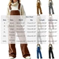 thumbnail image 3 of QIYAGBSA Corduroy Overalls for Women Adjustable Straps Wide Leg Pockets Bib Front Jumpsuit Loose Fit Casual Fall Winter Full Length Trousers for Everyday Wear, 3 of 7
