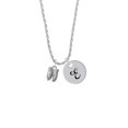 thumbnail image 2 of Delight Jewelry Silvertone Small Ballet Slippers Silvertone Script Initial Disc - E - Charm Necklace, 20"+3", 2 of 4