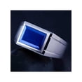 thumbnail image 2 of 1Pc Exquisite Cubic Zirconia Decor Ring For Men For Engagement Gift Zinc Alloy Blue, 2 of 5
