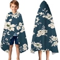 thumbnail image 3 of Pioneer Flower Floral Print Pattern Hooded Bath Towel，50"x30" for Ages 3 To 12 Kids, Quick Dry Lightweight Soft Microfiber Hood Beach Towel Cover Up for Kids, 3 of 7