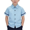 thumbnail image 1 of StSilkitty Button down Shirts for Boys & Girls Lightweight Casual Blouses Short Sleeve Collared School Uniforms, 1 of 5