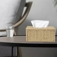 thumbnail image 1 of Rattan Tissue Box, Vintage Napkin Holder, Case Clutter Storage Container Cover, Living Room Desk Decoration (Beige), 1 of 5